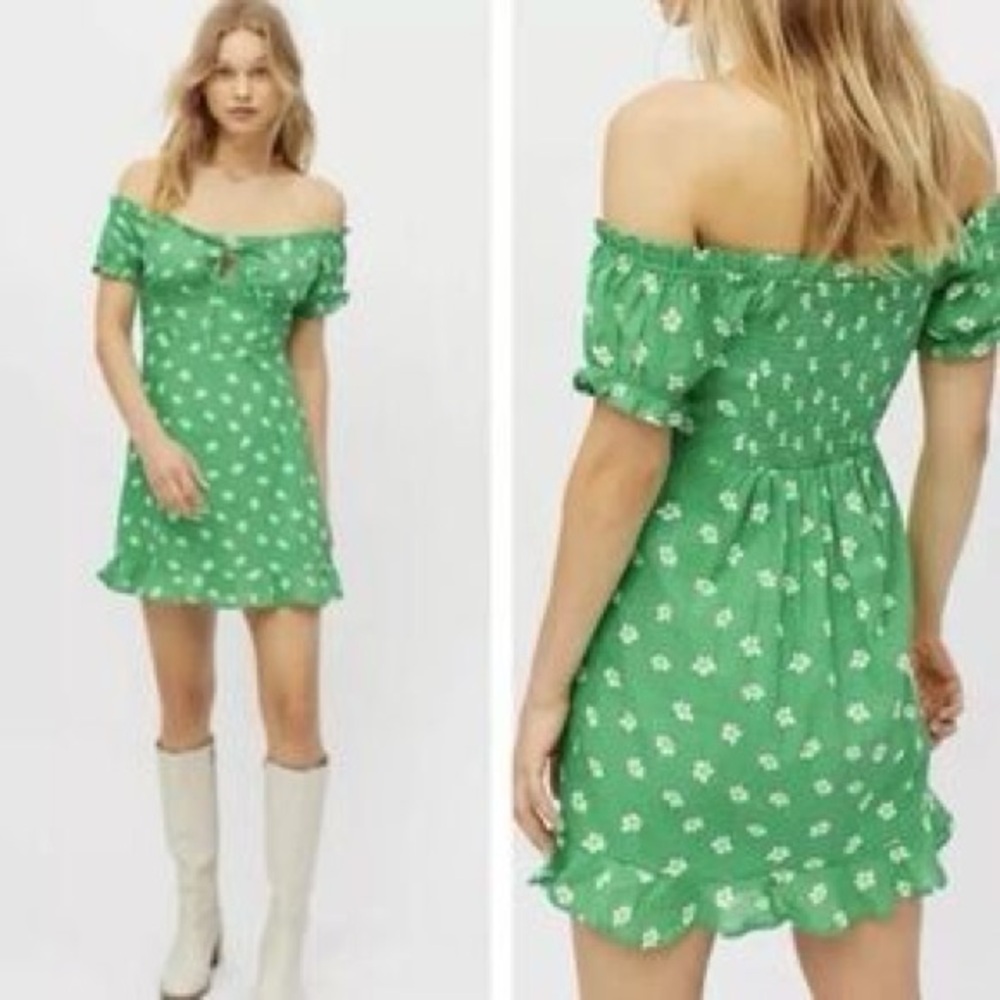 Distressed Green Floral Blouse